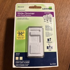 Leviton IllumaTech Slide Dimmer Preset button, White, Ivory, or Light Almond