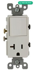 Leviton 20 Amp, 120 Volt, Decora Single-Pole, AC Combination Switch,…