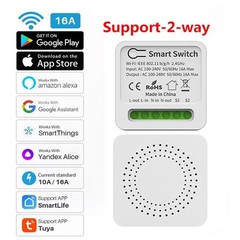 16A Tuya Smart WiFi Switch Support 2-Way DIY Switches Mini Smart Breaker Smart