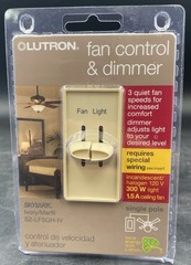 Lutron Skylark Fan Ctrl & Dimmer 1.5 Amp 300W Single-Pole Ivory S2-LFSQH-IV