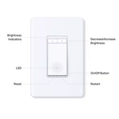 Smart Wi-Fi Light Dimmer Switch with Matter, White, 2-Year Limited Warranty