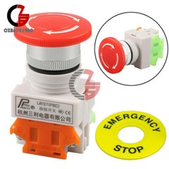 660V 10A LAY7-20X/3 Three Position Rotary 1NO/1NC DPST Emergency Stop Switch