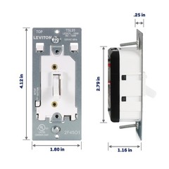 Toggle Slide LED Advanced Dimmer Switch for 150W Dimmable LED, Halogen and In…