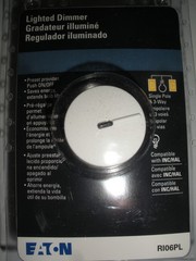 rotary dimmer lighted 1000W white Eaton R106PL 8 available non led 120vac