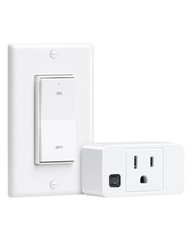 Remote Control Outlet Rocker Wall Switch Wireless Plug 200FT Range 15A/1875W