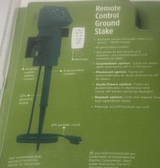 Westinghouse Outdoor Remote Control Ground Stake 6F,6 Outlets 15A,100Feet Range