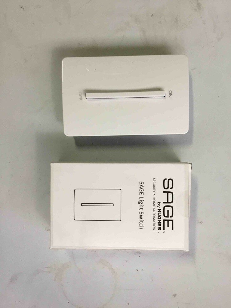 Hughes Sage Single Gang Light Switch White 296611 Home Automation