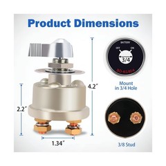300A High Current Master Battery Disconnect Switch, 12-48V Power Cut Off Isol…