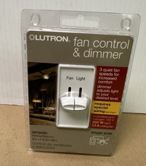 Lutron Skylark S2-LFSQH-WH Single Pole Fan Control & Dimmer White 300W