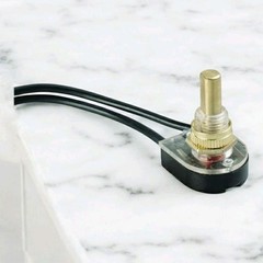6 amp Single Pole Push Button Lamp – Appliance Switch Brass 1 pk