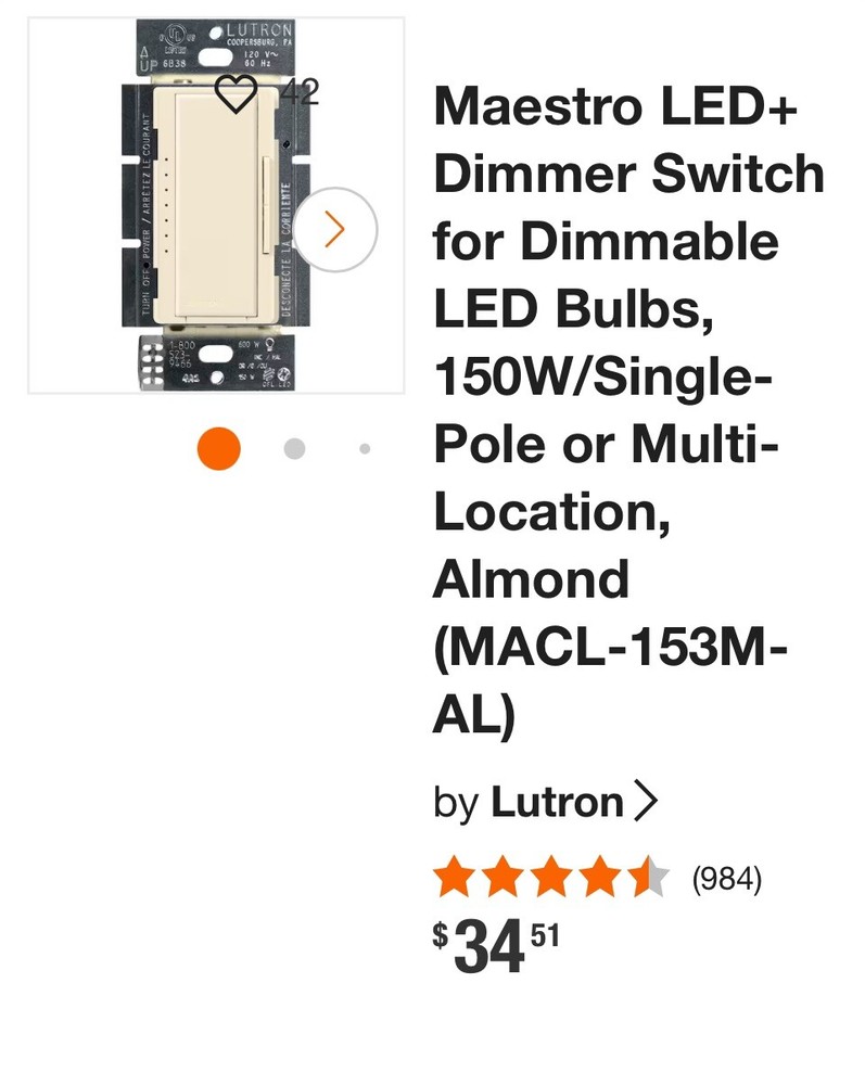 5 Lutron Maestro MACL-153M-WH Single Pole Wall Dimmer Light Switch LED ALMOND