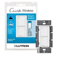 Lutron Caseta Original Smart Light Switch, White + Installation Service