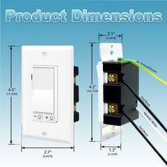 10× 3 Way Universal Dimmer Switch for LED CFL Incandescent No Neutral Wire ETL