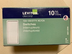 Leviton Decora 15A-120 277V AC CA Switch WHITE 10 Pack NEW 5601-2WM