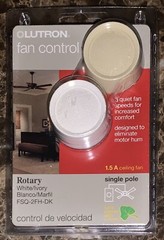 Lutron FSQ-2FH-DK Electronics Rotary On Off Fan Speed Control White & Ivory NEW