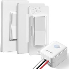 3 Way Wireless Light Switch And Receiver Kit Decorator Rocker Wall Switch 15 Amp