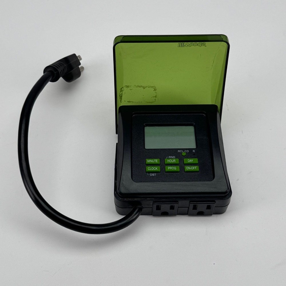 Woods Outdoor Digital Timer 2 Outlet Programmable Weather Resistant
