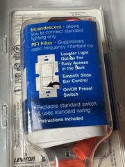 (4) Leviton Single-Pole/3-Way Wall Switch Slide Dimmer 6633-PLW White Decora