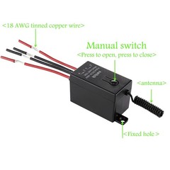 Mini Wireless Switch 12V,5V/12V/48V/10A Relay Remote Switch for Lights,328FT …