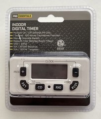 Pro Essentials Indoor Digital Timer Intertek Multiple On/Off Settings Per Day