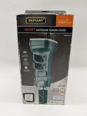 Defiant Smart Outdoor 4 ft. 6-Outlet Power Stake Timer Powered by Hubspace