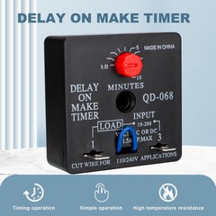 Delay On Make Timer 2 PCS QD-068 0.03 to 10 Min Adjustable 19-288 VAC/DC