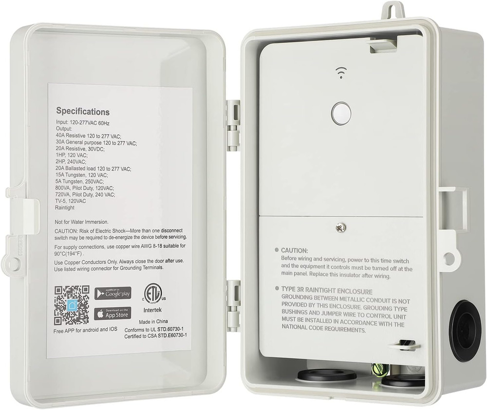 Pool Timer, Wifi Smart Switch, Heavy Duty 40A 120-277 VAC 2HP, Compatible with S