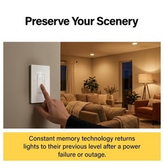 Legrand Radiant 450W Preset Decorator Rocker LED Dimmer Switch RH453PWPW