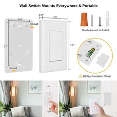 3 Way Wireless Light Switch No Wiring No Wifi 100ft Rf Range Preprogrammed Expan