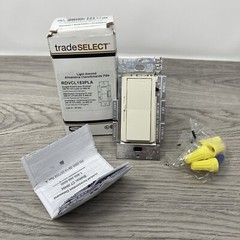 Hubbell Lt Almond CFL/LED Decorator Rocker Light Dimmer Switch 3-Way RDVCL153PLA