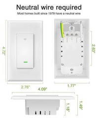 Ghome Smart Switch 3 Way Light Wi-Fi Switch Compatible Alexa And Google Home