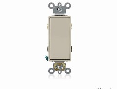 1 Pk Leviton 20 AMP Decora Plus Commercial Grade Double Pole Rocker Switch Ivory