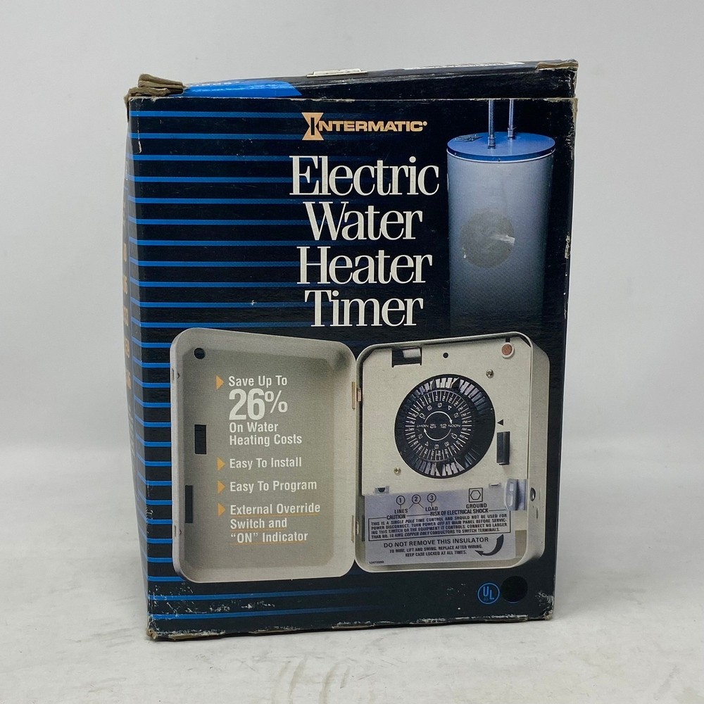 Intermatic WH21 Electric Water Heater Timer 250V 25A SPST Switch Metal Open Box