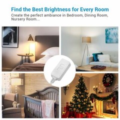 DEWENWILS Plug in Dimmer Switch for Dimmable Lamp 6.6 ft Extension Cord White