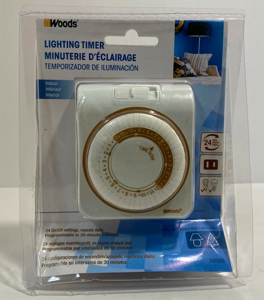 Woods CCI Lighting Timer Indoor #50000 125V ac, 60Hz 24 Hour NEW