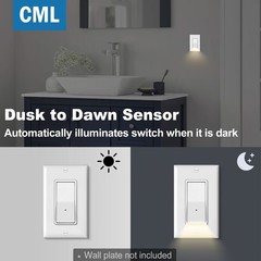 10 Pack Cml Illuminated Guide Light Switch Single Pole Decor Paddle Rocker Wal