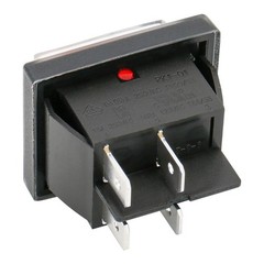 Heschen Rocker Switch On-Off DPST 4 Terminals Red Light 16A 250VAC with Waterpro