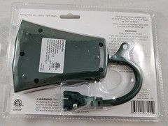 Pro Essentials Outdoor Photocell Timer 14 Gauge Cord 2 Outlets 125V AC