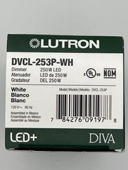 Lutron DVCL-253P-WH White LED/CFL Dimmer No Neutral Required New