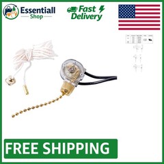 Brass Plated SPST Pull Chain Switch for 6A/125V AC Applications – Home Essential