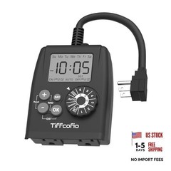Digital Outdoor Timer Outlet – Dial Programmable – Digital – 1 Pack