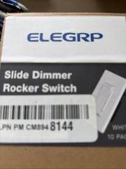 ELEGRP Slide Dimmer Rocker Switch 10 Pk White DM19-WH