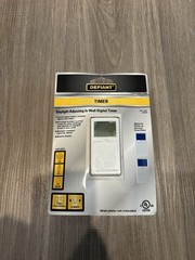 Defiant 3-Way Daylight Adjusting Digital Timer w/ Screw Terminals In-Wall White