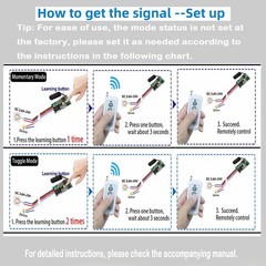 6 Channel Wireless Remote Switch Mini Wireless Switch 5V/12V/24V 3A Relay Wirele