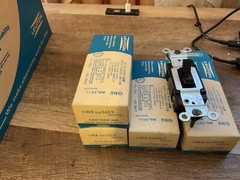 (4) Leviton No. 1453, 3-Way Switch, Standard, Brown, 15A, 120V, (M-348)