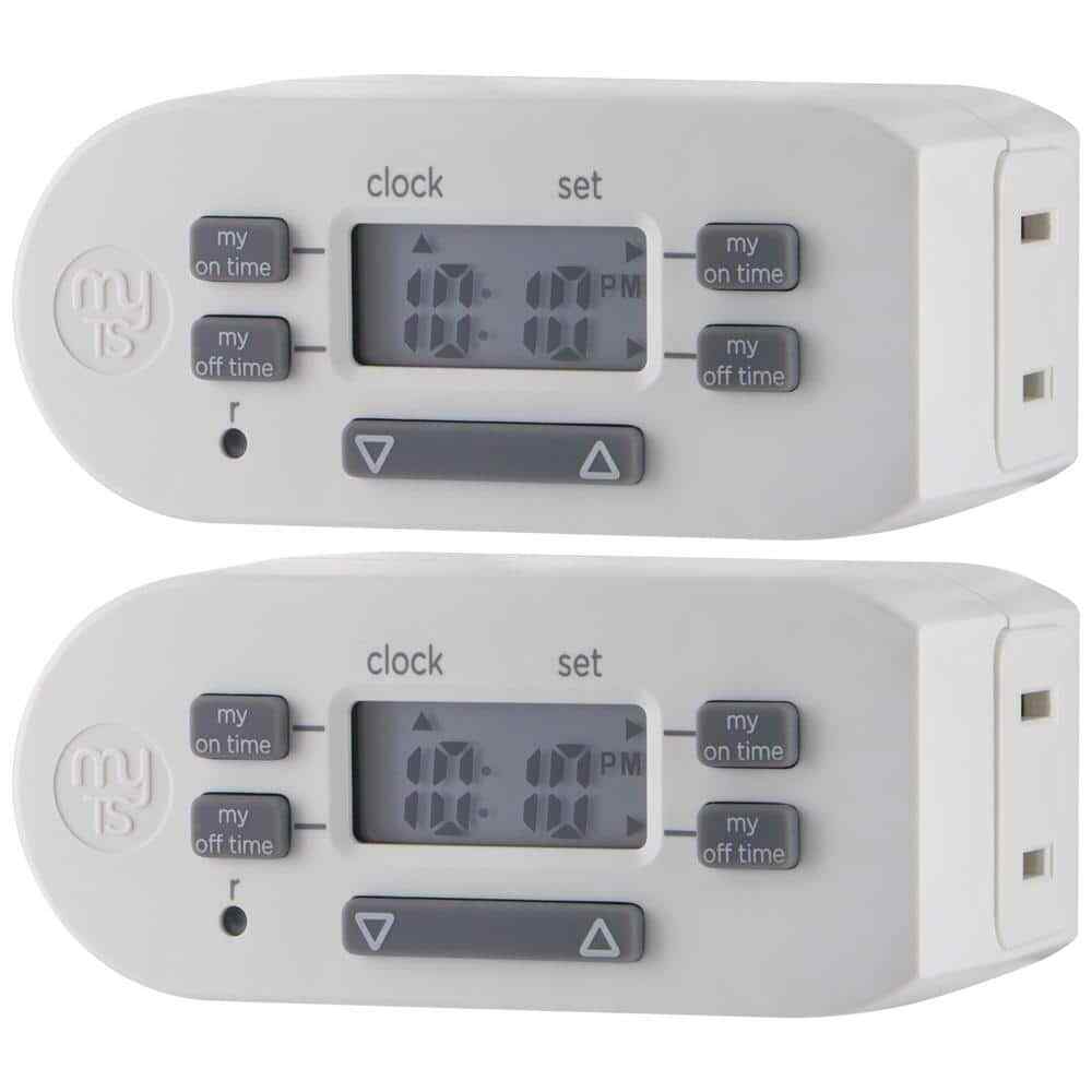 myTouchSmart Indoor Simple Set Plug-In Digital Timer Bar Programmable (2-Pack)
