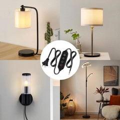 Lamp Dimmer Switch with Cord, Plug-in Dimmer 110-120V Indoor Timer Power Cabl…