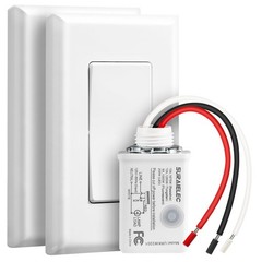Wireless Light Switch and Receiver Kit, 15A High Power, 100ft RF Range