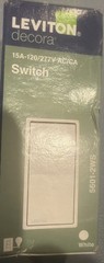 Leviton Decora 5601-2WS Rocker Switch in WHITE (15A 120/277V AC)