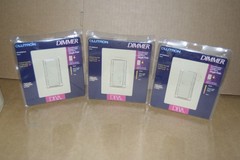 Lot of 3! Lutron DV-600P-IV Glow in the Dark Single-Pole Dimmer Switches Ivory
